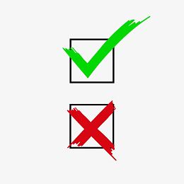 对错绿勾红叉矢量图