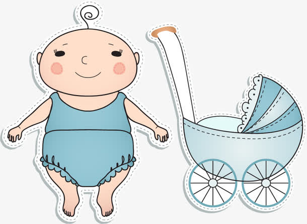婴儿推车png矢量素材