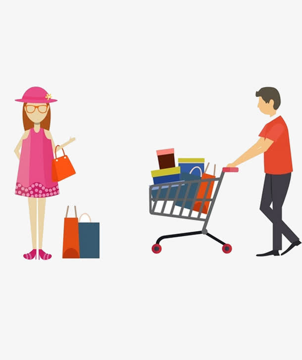 人物购物矢量图素材免费下载_觅元素