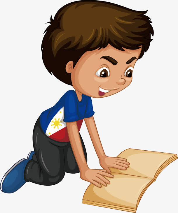 矢量读书男孩