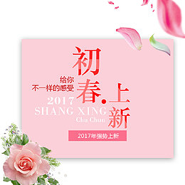 粉色初春上新花朵装饰边框