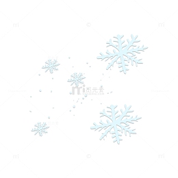 浅蓝色大小各异雪花