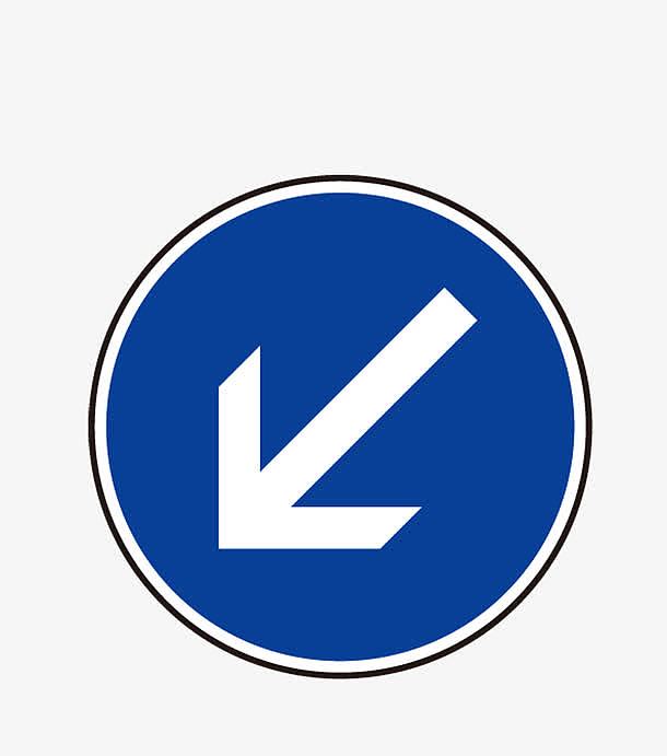 交通指示标志圆形蓝色图案