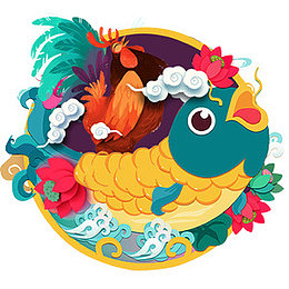 卡通新年鱼