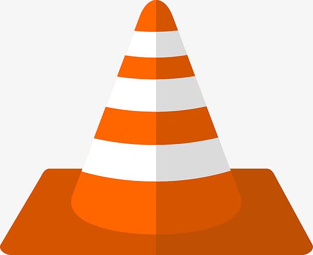 橙色的锥形交通路标