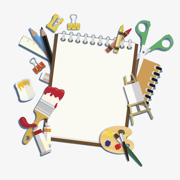 多种文具插画
