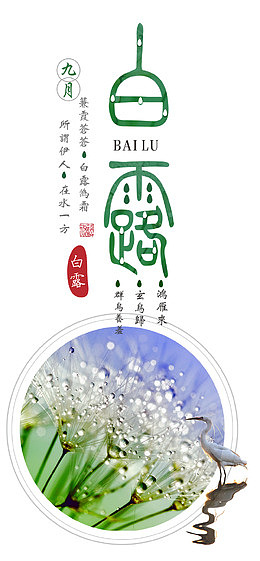 二十四节气白露艺术字