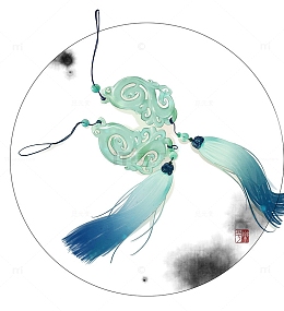 唯美古风水彩插画