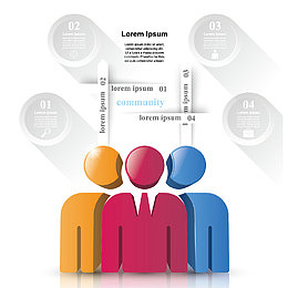 立体人形图表矢量