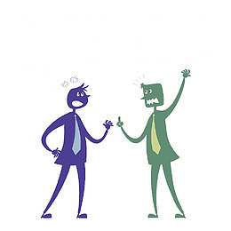 在争吵的人物职场问题