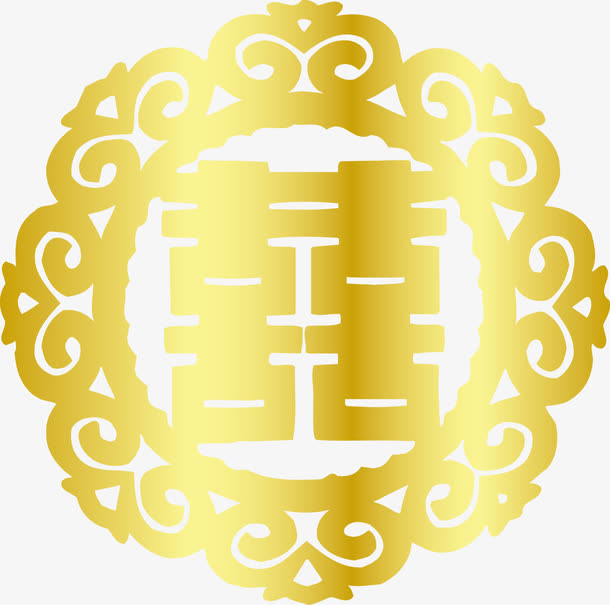 矢量金色双喜