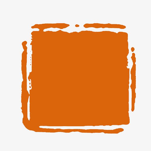 橙色简约印章边框纹理