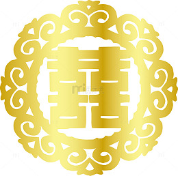 矢量金色双喜