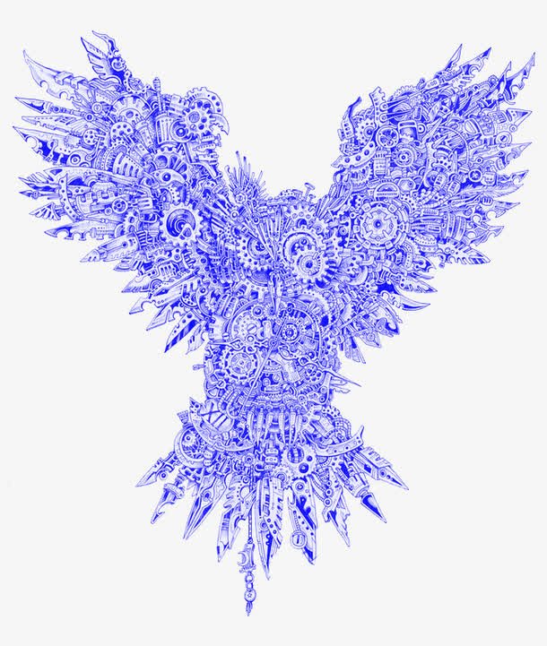 关键词 : 蓝色,机械零件,猫头鹰,手绘[声明] 觅元素所有素材为用户