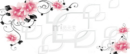手绘花朵边角装饰图