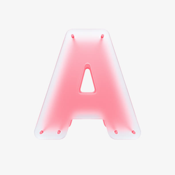 可爱英文粉色字体a字效果