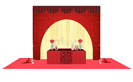 中式婚礼舞台背景效果图