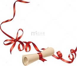 精美的红色丝带证书