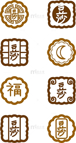 传统边框月饼花纹
