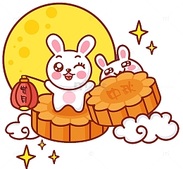 卡通月饼玉兔