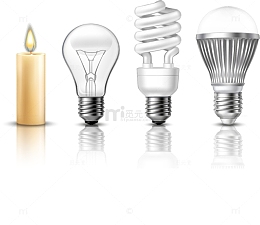 排列的照明工具