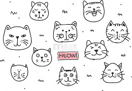 卡通猫咪头
