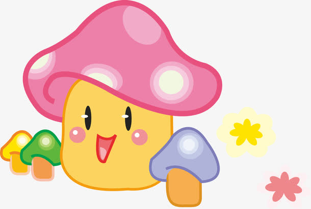 可爱的小蘑菇矢量图