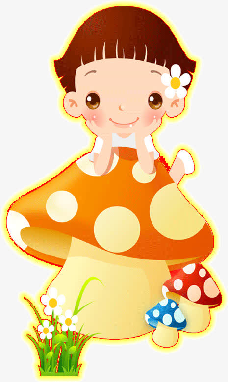 卡通蘑菇小孩