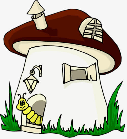 卡通手绘蘑菇房子