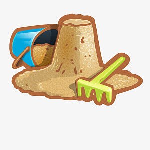 手绘童话城堡png城堡沙堆png古城堡png堆沙子城堡的女孩png粉红色花园