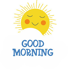 矢量早上好太阳