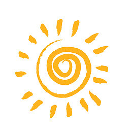 橙色手绘太阳矢量素材