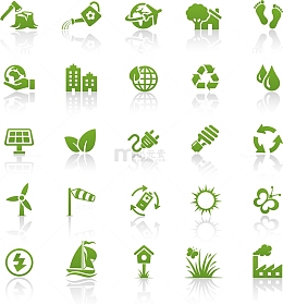 绿色生态环保类型图标