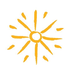 橙色手绘太阳矢量素材