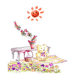 太阳底下的玩具熊
