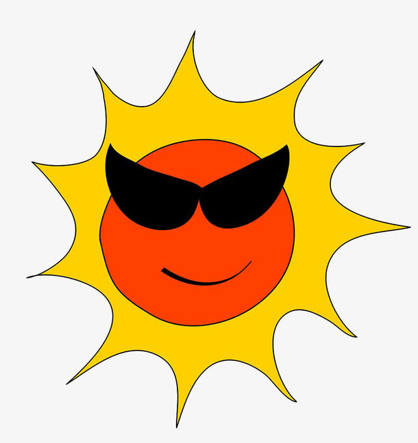 手绘卡通太阳光