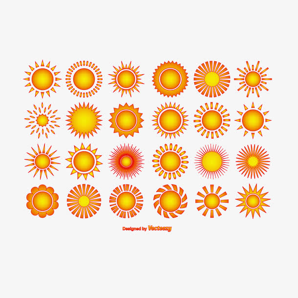 矢量手绘太阳