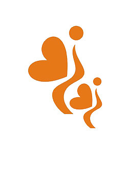 橙色心形美女翅膀减肥logo