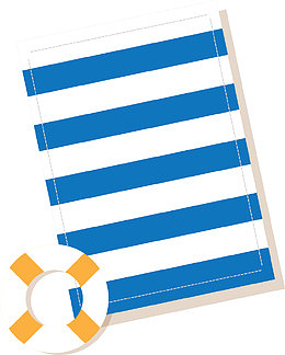 沙滩垫和救生圈矢量图