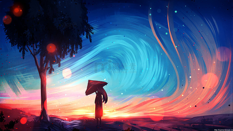 涂鸦多彩颜色星空效果