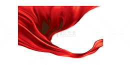 红色丝绸元素