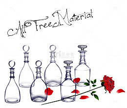 玫瑰花香水瓶图案