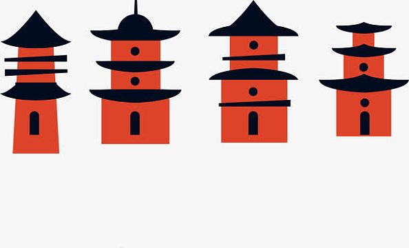 中式建筑红色素材_中式建筑红色图片元素-觅元素