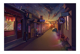 夜晚的北京胡同