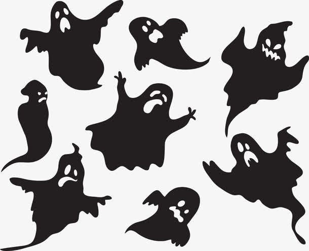 幽灵灵魂剪影矢量图