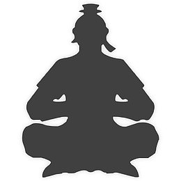 扁平手绘合成打坐人物