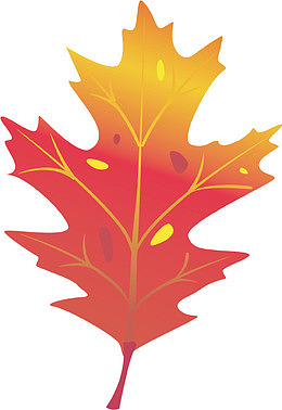 黄红色渐变树叶装饰免抠素材