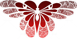 国风红色渐变云纹