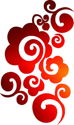 中国风红色渐变云纹