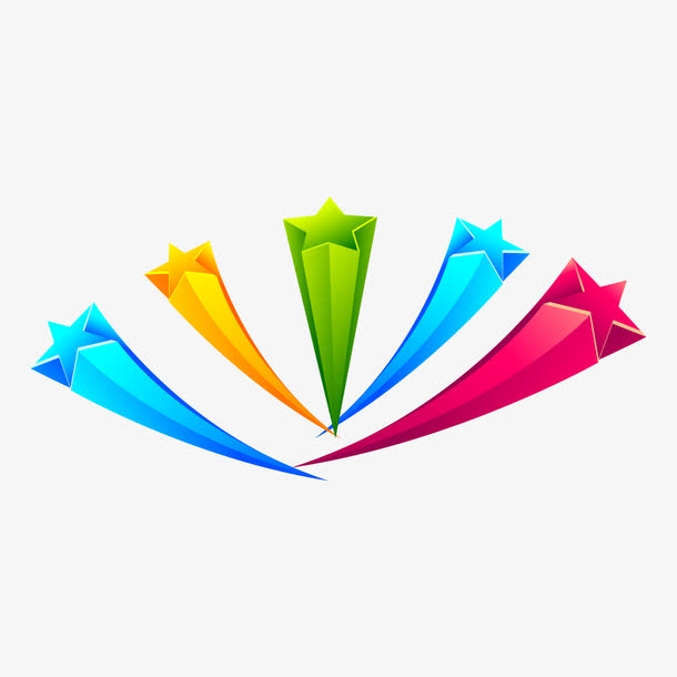 立体五角星矢量素材